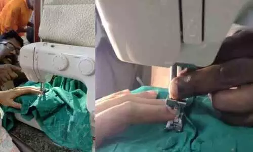 തയ്യൽ മെഷീനിൽ കൈവിരൽ കുടുങ്ങിയ വീട്ടമ്മക്ക് രക്ഷകരായി അഗ്നിശമന സേന