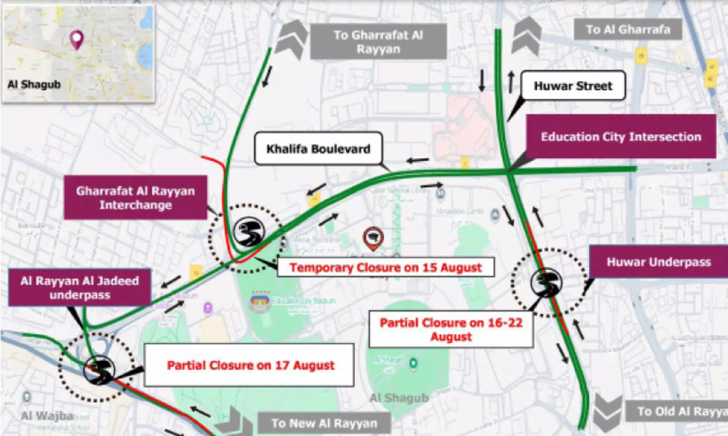 വി​വി​ധ റോ​ഡു​ക​ൾ താ​ൽ​ക്കാ​ലി​ക​മാ​യി അ​ട​ച്ചി​ടും