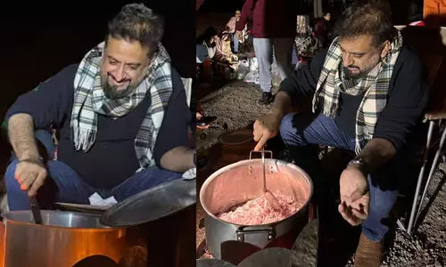 മാംസ വിൽപന നിരോധിച്ചതിനെതിരെ ബിരിയാണി പാർട്ടി നടത്തി എ.ഐ.എം.ഐ.എം നേതാവിന്‍റെ പ്രതിഷേധം