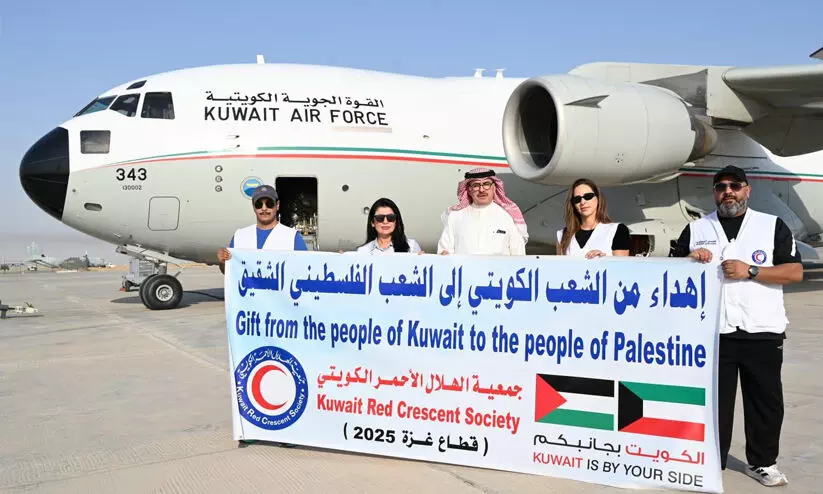 ഗസ്സക്ക് കുവൈത്ത് സഹായം തുടരുന്നു; 40 ടൺ ഭക്ഷ്യവസ്തുക്കളുമായി നാലാം വിമാനം ഗസ്സക്ക് കുവൈത്ത് സഹായം തുടരുന്നു; 40 ടൺ ഭക്ഷ്യവസ്തുക്കളുമായി നാലാം വിമാനം