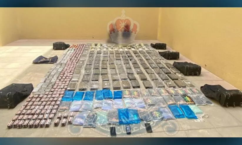 ഒമാനിലെ ബർക്കയിൽ വൻ മയക്കുമരുന്നുവേട്ട; രണ്ട് പ്രവാസികൾ പിടിയിൽ