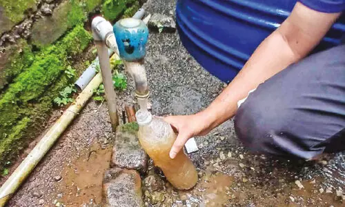Turbid water coming from the water tap of a house in Malikaparam, Alathur Town