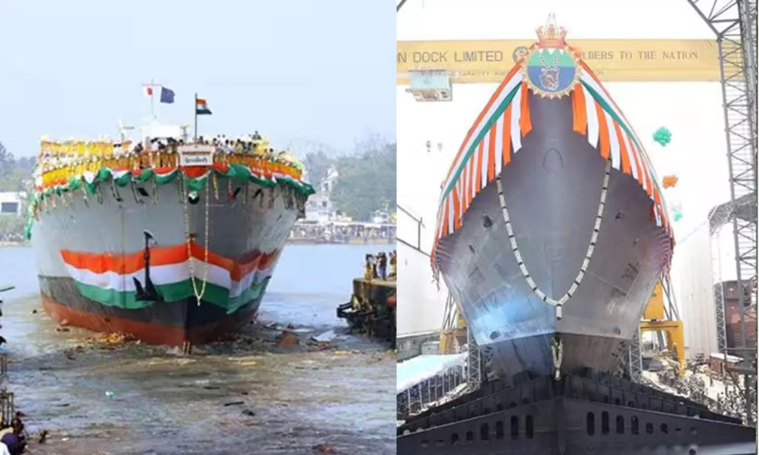 ഇരട്ടക്കരുത്ത്; നാവികസേനയുടെ രണ്ട് യുദ്ധക്കപ്പലുകള്‍ കൂടി നീറ്റിലിറങ്ങി