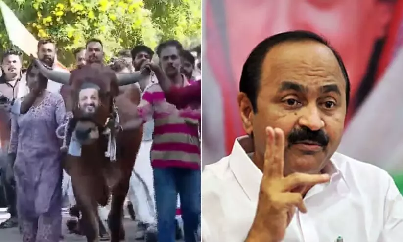 ആ കാളയെ പാർട്ടി ഓഫിസിന്റെ മുറ്റത്ത് കെട്ടിയിടണം, വൈകാതെ രാജീവ് ചന്ദ്രശേഖറിന്റെ വീട്ടിലേക്ക് പ്രകടനം നടത്തേണ്ടിവരും -വി.ഡി. സതീശൻ ആ കാളയെ പാർട്ടി ഓഫിസിന്റെ മുറ്റത്ത് കെട്ടിയിടണം, വൈകാതെ രാജീവ് ചന്ദ്രശേഖറിന്റെ വീട്ടിലേക്ക് പ്രകടനം നടത്തേണ്ടിവരും -വി.ഡി. സതീശൻ