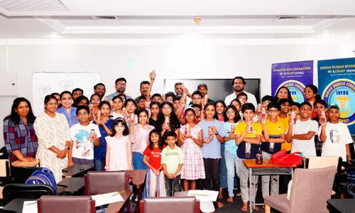 Children and organizers who participated in the skills training organized by Infok