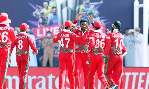 Oman cricket team members (file)