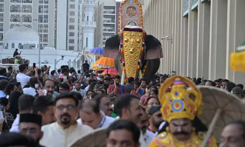 അബൂദബിയിൽ ശ്രദ്ധയാകർഷിച്ച്​ അത്തച്ചമയ ഘോഷയാത്ര
