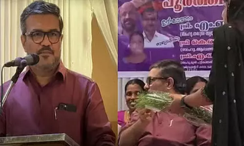 Minister M.B. Rajesh during a speech Minister M.B. Rajesh during a speech