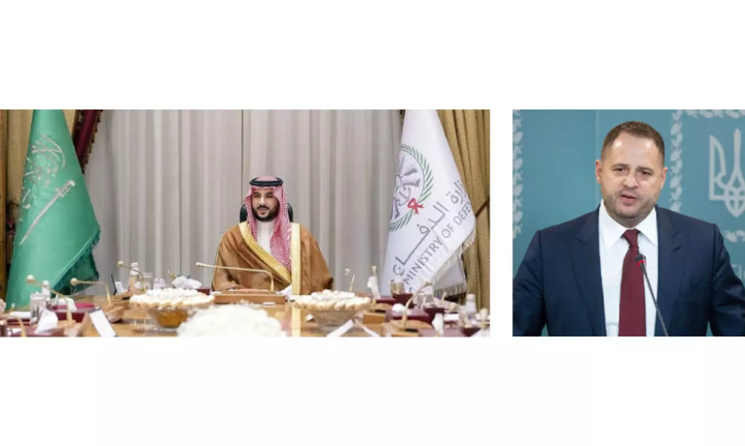 സൗ​ദി പ്ര​തി​രോ​ധ മ​ന്ത്രി​യും യു​ക്രെയ്ൻ പ്ര​സി​ഡ​ന്റി​ന്റെ ഓ​ഫി​സ് ഡ​യ​റ​ക്ട​റും കൂ​ടി​ക്കാ​ഴ്ച ന​ട​ത്തി