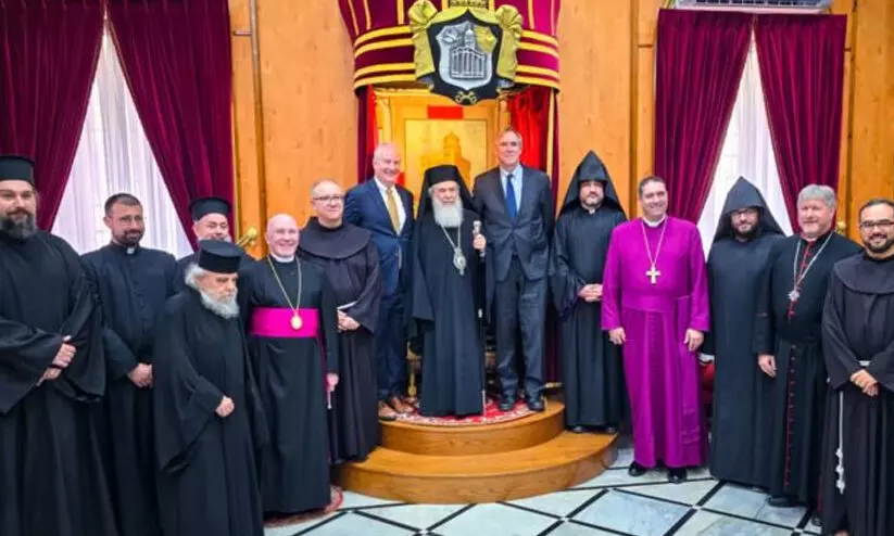 ഗസ്സയിലെ നരനായാട്ട് അവസാനിപ്പിക്കണമെന്നാവശ്യപ്പെട്ട് ജറുസലേമിലെ സഭാ തലവൻമാർ ഗസ്സയിലെ നരനായാട്ട് അവസാനിപ്പിക്കണമെന്നാവശ്യപ്പെട്ട് ജറുസലേമിലെ സഭാ തലവൻമാർ