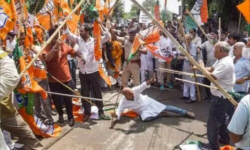 വോട്ടർ അധികാർ യാത്ര​യിൽ സിദ്ധരാമയ്യയും; പട്നയിൽ കോൺഗ്രസ് -ബി.ജെ.പി പ്രവർത്തകർ ഏറ്റുമുട്ടി