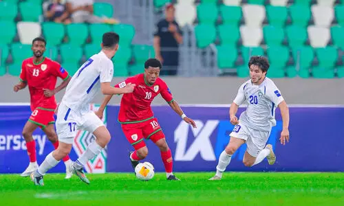 During the Oman-Uzbekistan match