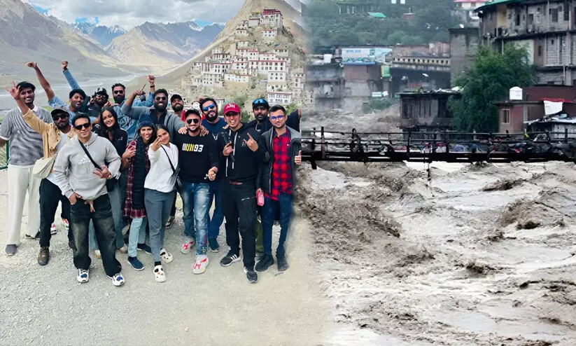 മിന്നൽ പ്രളയം, കൽപ്പയിൽ കുടുങ്ങിക്കിടക്കുന്നവരിൽ മലയാളി സംഘവും