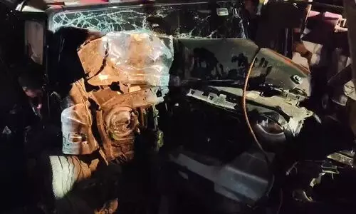 collapsed vehicle in the accident