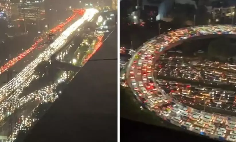 heavy rain,traffic jam, delhi, jaipur, rainfall, ഡൽഹി, കനത്തമഴ,ഗതാഗതതടസ്സം, ഗുഡ്ഗാവ്