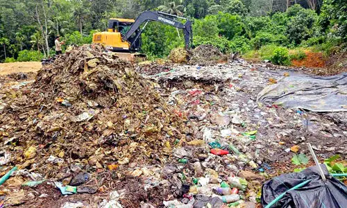 പന്നി ഫാം വളപ്പില്‍ ടണ്‍ കണക്കിന്  പ്ലാസ്റ്റിക് മാലിന്യം കുഴിച്ചിട്ടനിലയില്‍