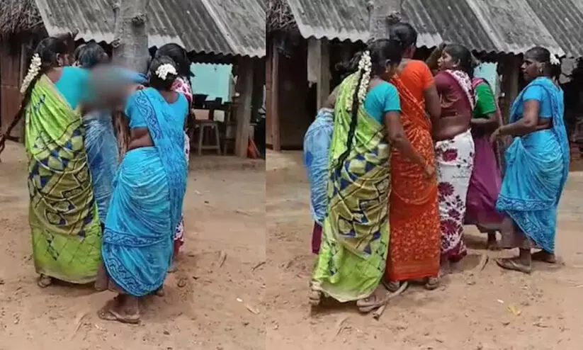 തമിഴ്നാട്ടിൽ ഭൂമി തർക്കത്തിന്റെ പേരിൽ സ്ത്രീയെ മരത്തിൽ കെട്ടിയിട്ട് ക്രൂരമായി മർദിച്ചു; ദൃശ്യങ്ങൾ പുറത്ത്