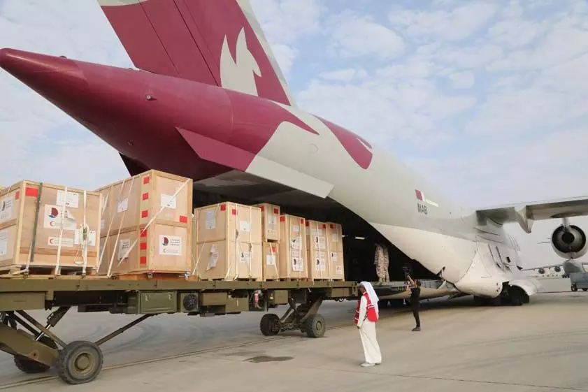 സിറിയക്ക് ഖത്തറിന്റെ സഹായം: 12 ടൺ മെഡിക്കൽ ഉപകരണങ്ങളെത്തിച്ചു സിറിയക്ക് ഖത്തറിന്റെ സഹായം: 12 ടൺ മെഡിക്കൽ ഉപകരണങ്ങളെത്തിച്ചു