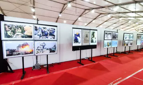 സി.​പി.​ഐ സം​സ്ഥാ​ന സ​മ്മേ​ള​നം; നൊമ്പരക്കാഴ്ചയായി ഗസ്സ