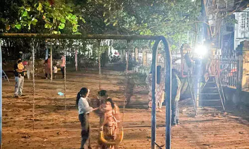 ഇ​രു​ൾ​മൂ​ടി ടാ​ഗോ​ർ പാ​ർ​ക്കും മാ​ഹി പു​ഴ​യോ​ര ന​ട​പ്പാ​ത​യും