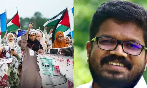 ജി.ഐ.ഒയുടെ ഫലസ്തീൻ അനുകൂല പ്രകടനം മതസ്പർധയുണ്ടാക്കിയെന്ന എഫ്.ഐ.ആർ; തലക്ക് വെളിവില്ലാത്ത പൊലീസുകാരനാണ് അതെഴുതിയത് -കെ.കെ രാഗേഷ്