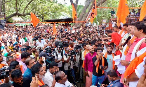 protest rally organized by BJP in Maddur on Wednesday