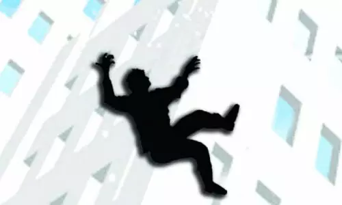 Student jumping from building