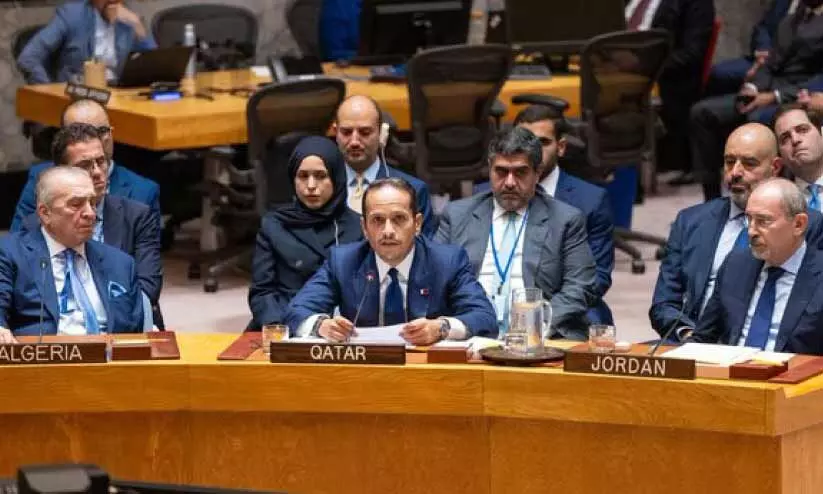 ഇ​സ്രാ​യേ​ൽ ആ​ക്ര​മ​ണം സ​മാ​ധാ​ന​വും സു​ര​ക്ഷ​യും ത​ക​ർ​ക്കാ​ൻ ല​ക്ഷ്യ​മി​ട്ട് -ഖത്തർ പ്ര​ധാ​ന​മ​ന്ത്രി