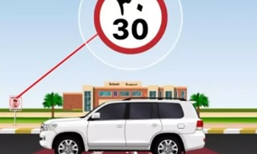 സ്‌കൂൾ മേഖലയിൽ വേഗത 30 കി.മീറ്ററില്‍ കൂടരുത്​; ഡ്രൈവർമാർക്ക്​ മുന്നറിയിപ്പ്​ നൽകി അബൂദബി പൊലീസ്