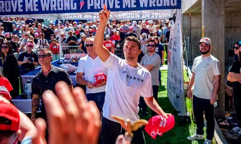 ചാർളി കിർക്കിന്റെ കൊലപാതകം രാജ്യത്തെ ഭിന്നിപ്പിക്കാനുമുള്ള അവസരമാക്കി റിപ്പബ്ലിക്കൻ അണികളും നേതാക്കളും ചാർളി കിർക്കിന്റെ കൊലപാതകം രാജ്യത്തെ ഭിന്നിപ്പിക്കാനുമുള്ള അവസരമാക്കി റിപ്പബ്ലിക്കൻ അണികളും നേതാക്കളും