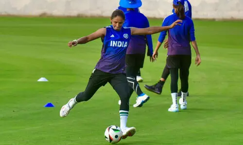 Indian captain Harman preet Kaur in training