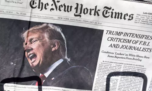ഏറ്റവും അധഃപതിച്ച പത്രം, പതിറ്റാണ്ടുകളായി തന്നെക്കുറിച്ച് ‘നുണ പ്രചാരണം’ നടത്തുന്നു -ന്യൂയോർക്ക് ടൈംസിനെതിരെ മാനനഷ്ടക്കേസുമായി ട്രംപ്