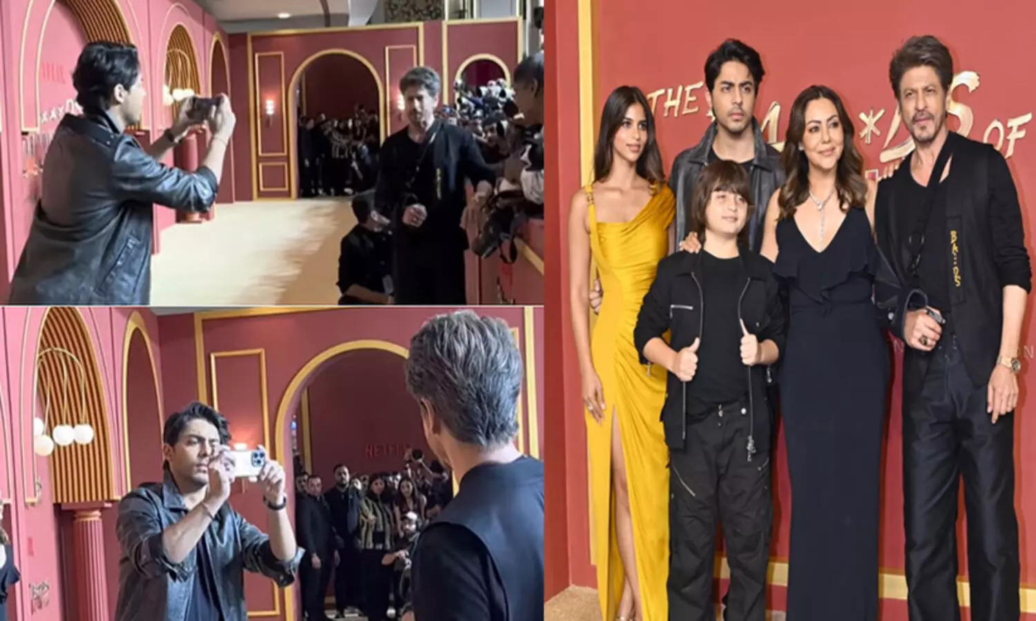 ‘ദി ബാഡ്‌സ് ഓഫ് ബോളിവുഡ്’ പ്രീമിയറിൽ ഫോട്ടോ എടുത്ത് ഷാരുഖ് ഖാൻ, ഫോട്ടോഗ്രഫറായി മകൻ