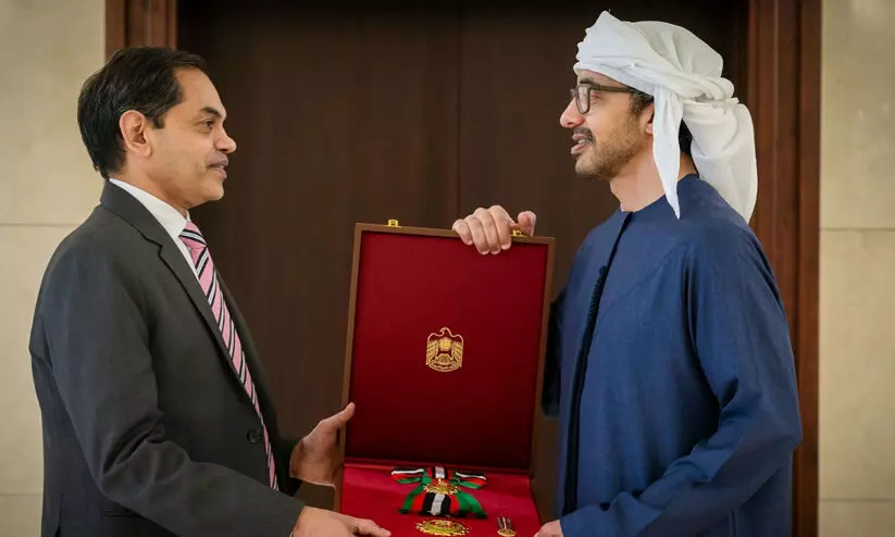 യു.എ.ഇയിലെ ഇന്ത്യൻ അംബാസഡർക്ക് ഓർഡർ ഓഫ് സായിദ് ബഹുമതി