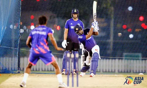 Indias Malayali star Sanju Samson in training