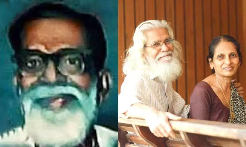 സുജാതന്റെ അച്ഛൻ ആർട്ടിസ്റ്റ് കേശവൻ,ഭാര്യ ഐഷക്കൊപ്പം സുജാതൻ