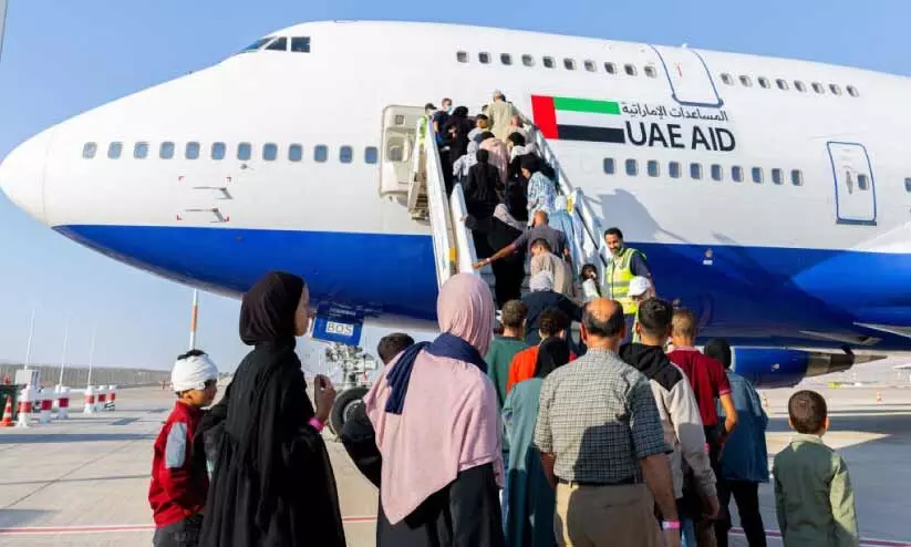 ഗസ്സയിൽനിന്ന് 119 പേരെ യു.എ.ഇയിലെത്തിച്ചു ഗസ്സയിൽനിന്ന് 119 പേരെ യു.എ.ഇയിലെത്തിച്ചു