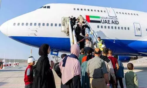 ഗ​സ്സ​യി​ൽനി​ന്ന്​ 119 പേ​രെ യു.​എ.​ഇ​യി​ലെ​ത്തി​ച്ചു