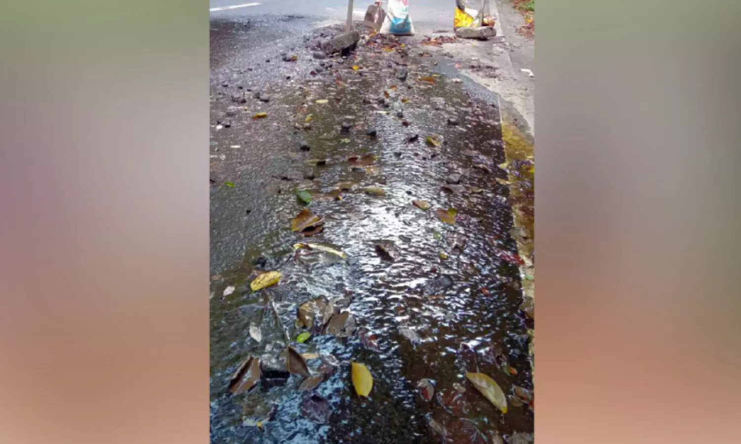 105 കോ​ടി മു​ട​ക്കി​യി​ട്ടും റോ​ഡി​ൽ നി​ല​ക്കാ​ത്ത നീ​രു​റ​വ