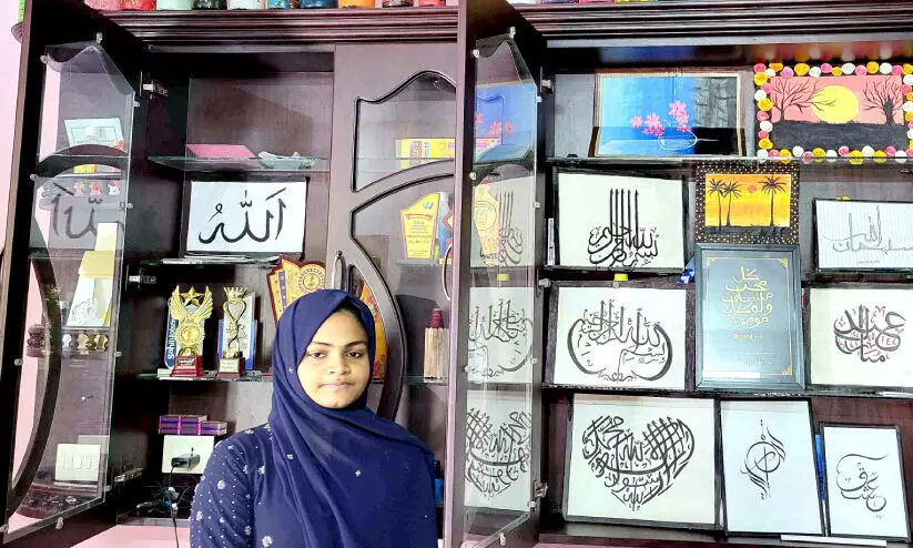 അറബിക് കാലിഗ്രാഫിയിൽ അത്ഭുതം തീർത്ത്​ ഷഹനാസ്