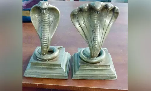 ഉണ്യാലിൽ മത്സ്യബന്ധനത്തിനിടെ നാഗവിഗ്രഹങ്ങൾ വലയിൽ കുടുങ്ങി