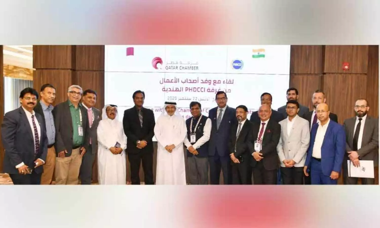 ഇ​ന്ത്യ​ൻ ബി​സി​ന​സ് പ്ര​തി​നി​ധി സം​ഘം ഖ​ത്ത​ർ ചേം​ബ​ർ പ്ര​തി​നി​ധി​ക​ളു​മാ​യി കൂ​ടി​ക്കാ​ഴ്ച ന​ട​ത്തി