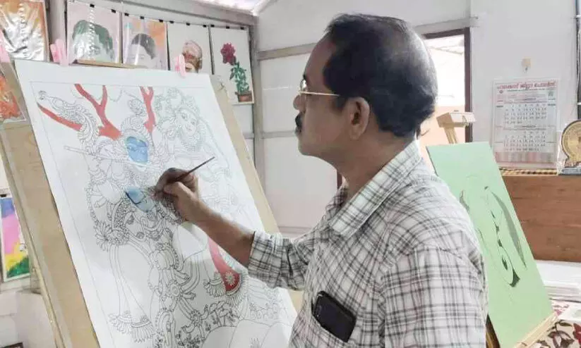 നിറക്കൂട്ടുകളിൽ മായാജാലം തീർത്ത് കുമാർ നിറക്കൂട്ടുകളിൽ മായാജാലം തീർത്ത് കുമാർ