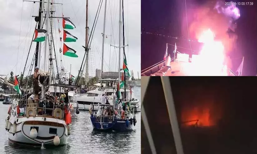 ഗസ്സയിലേക്ക് പുറപ്പെട്ട സുമുത് ഫ്ലോട്ടിലക്ക് നേരെ ഇസ്രായേൽ ആക്രമണം; യുദ്ധ കപ്പൽ വിന്യസിച്ച് ഫ്ലോട്ടിലക്ക് അകമ്പടിയുമായി ഇറ്റലി