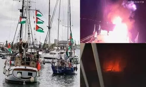 ഗസ്സയിലേക്ക് പുറപ്പെട്ട സുമുത് ഫ്ലോട്ടിലക്ക് നേരെ ഇസ്രായേൽ ആക്രമണം; യുദ്ധ കപ്പൽ വിന്യസിച്ച് ഫ്ലോട്ടിലക്ക് അകമ്പടിയുമായി ഇറ്റലി