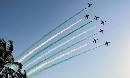 ദേശീയദിനാഘോഷം; ജിദ്ദയിൽ അമ്പരപ്പിക്കുന്ന വ്യോമാഭ്യാസ പ്രകടനം