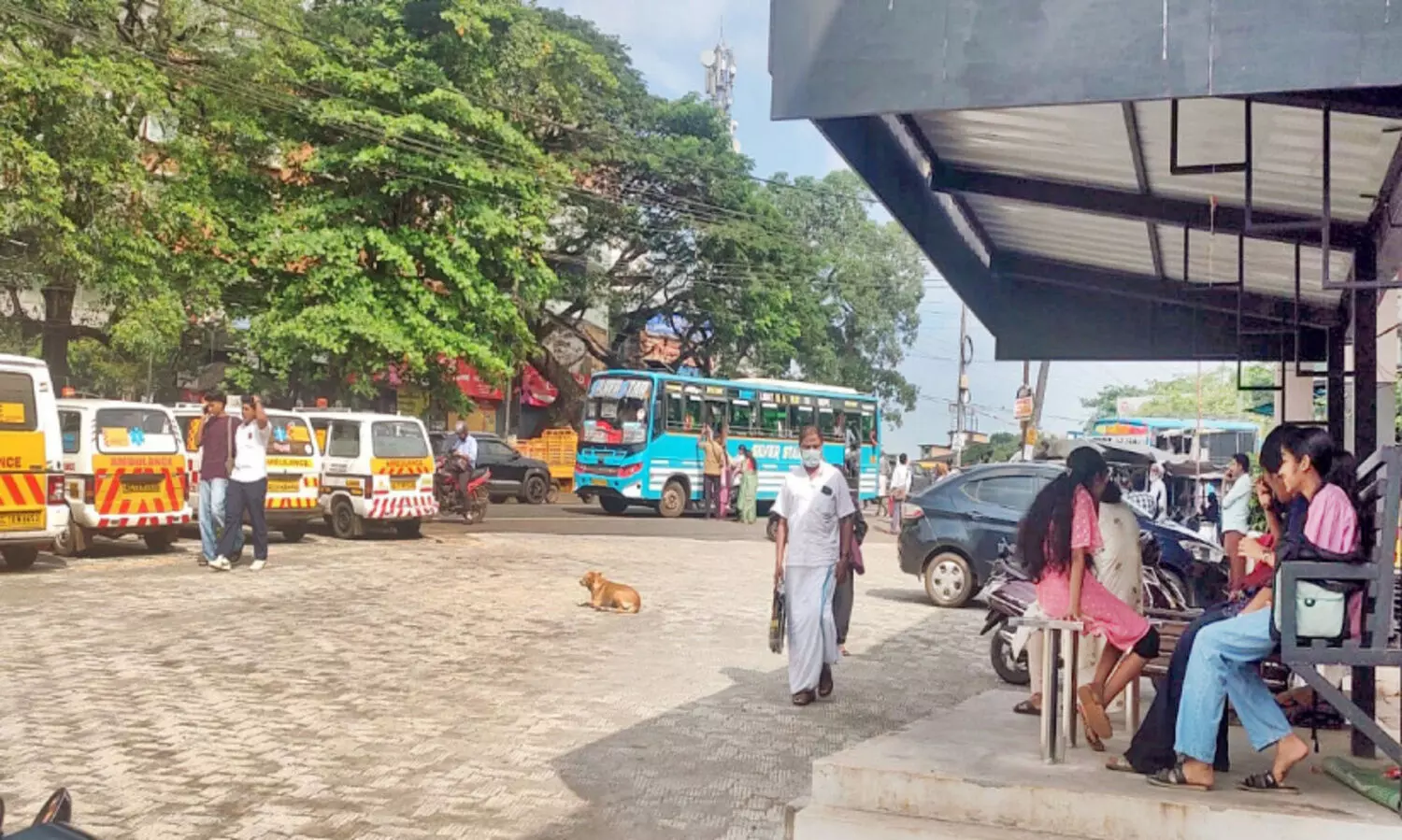 ബസ്ബേ പണിതിട്ടും ബസുകൾ നടുറോഡിൽ