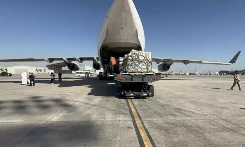 കൂടെയുണ്ട് കുവൈത്ത്; ഗസ്സക്ക് 40 ടൺ ഭക്ഷ്യവസ്തുക്കളുമായി 13ാമത് വിമാനം കൂടെയുണ്ട് കുവൈത്ത്; ഗസ്സക്ക് 40 ടൺ ഭക്ഷ്യവസ്തുക്കളുമായി 13ാമത് വിമാനം