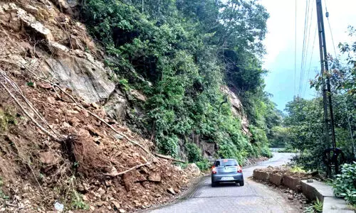 പാ​ൽ​ചു​രം ബോ​യ്സ് ടൗ​ൺ റോ​ഡി​ൽ ഭീ​ഷ​ണി​യാ​യി കൂ​റ്റ​ൻ പാ​റ​ക​ൾ