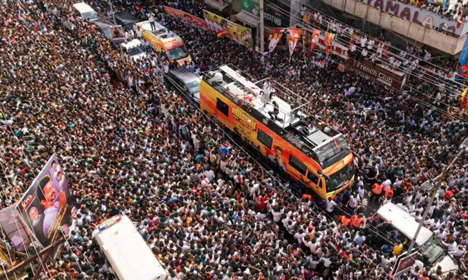from the rally held by TVK at Karur Tamilnadu